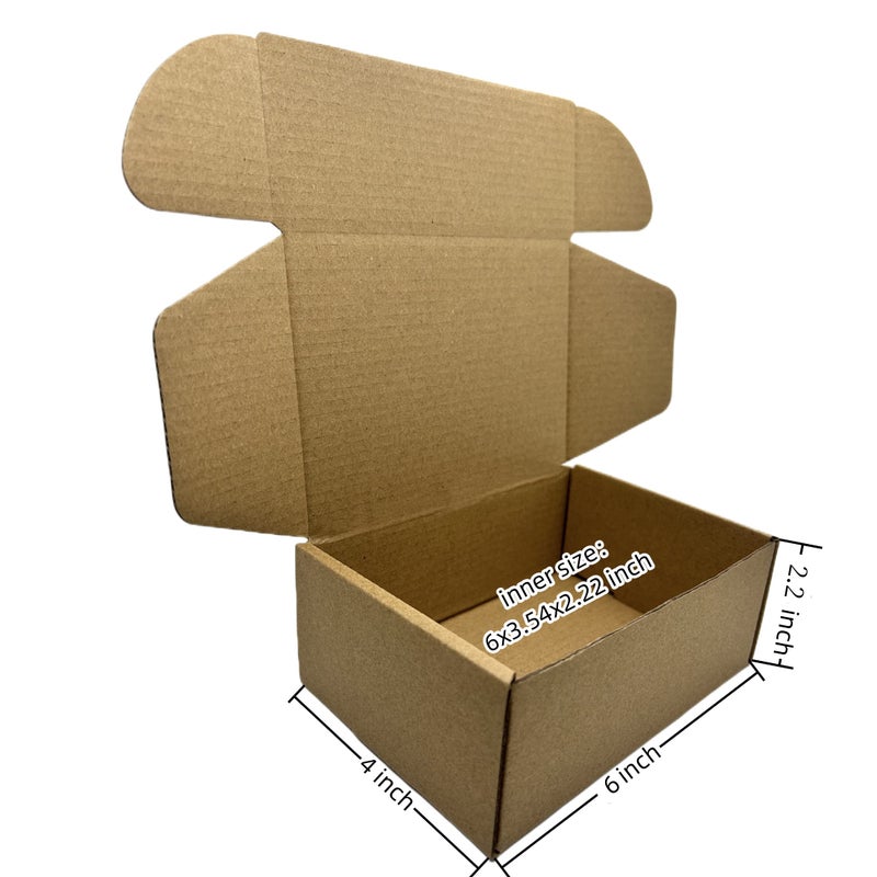 Yzjcafriz 6x4x2.2 Inches Small Shipping Boxes 50 Pack Corrugated Cardboard Packaging Business Moving Mailing Box - Image 2